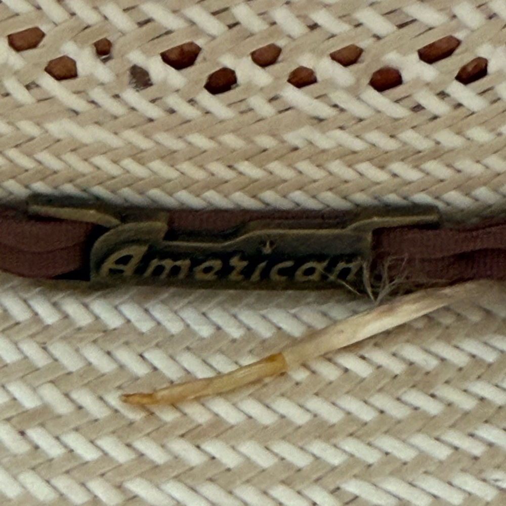 Men's Cream Straw Western Hat with Brown Band - Picture 3 of 7